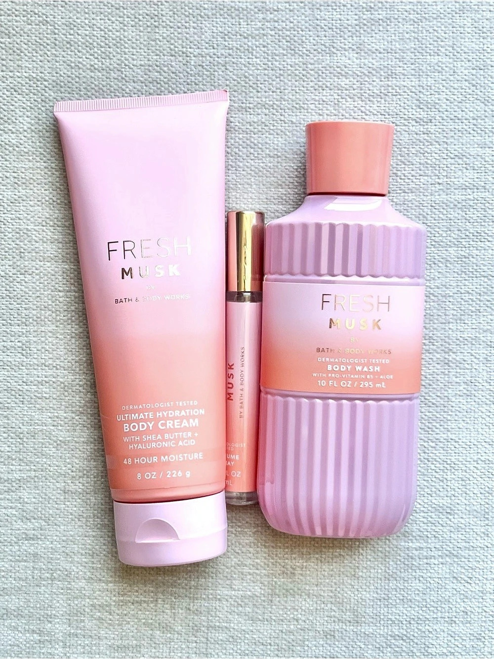 Bath & Body Works Fresh Musk set Body Wash Body Lotion Travel Size Spray Discont